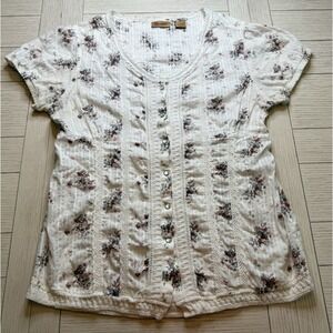 Wrangler Vintage Women's Floral W/ Embroidered Lace Trim Pearl Snap Buttons SS L